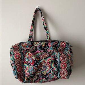 Vera Bradley Black and Multicolor Paisley Tote